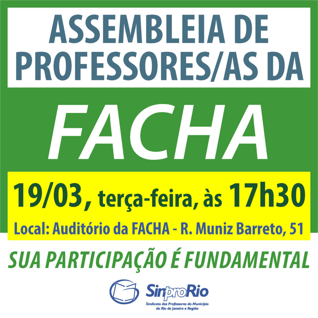 Facha: assembleia 19/03, às 17h30