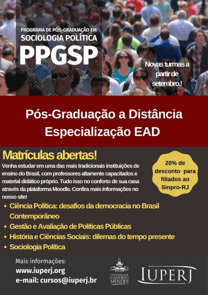 Pós-Graduação com desconto de 20% para filiados/as!