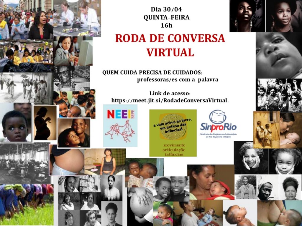 Ed. Infantil: roda de conversa virtual 30/4, às 16h