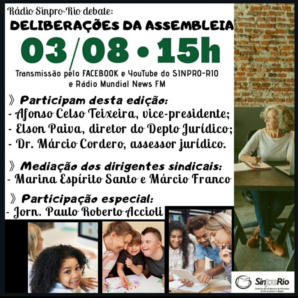 Rádio Sinpro-Rio de 03/08 abordará resoluções da assembleia de 01/08