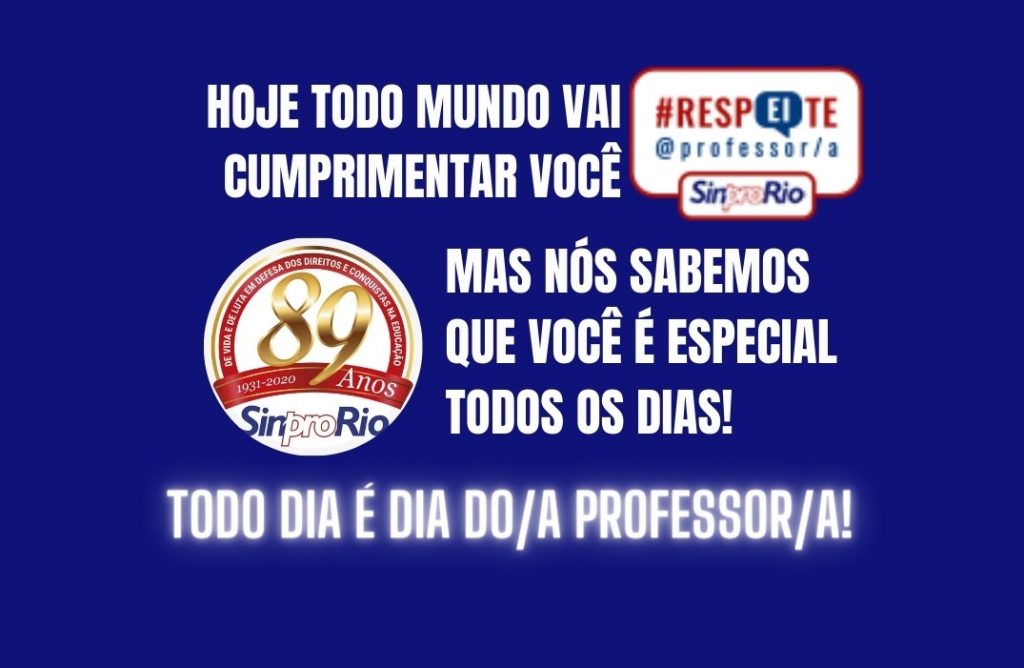 TODO DIA É DIA DA PROFESSORA E DO PROFESSOR!