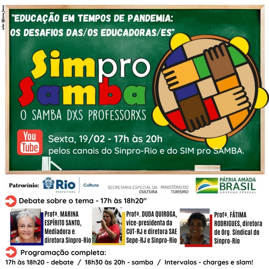 SIM pro SAMBA: 19/02, sexta, às 17h, pelo YouTube!