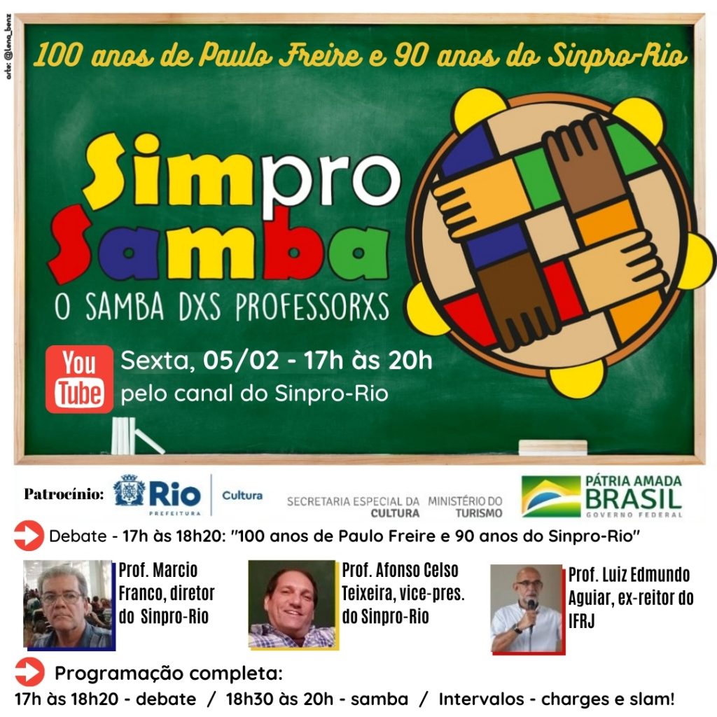 SIM PRO SAMBA: sexta, 05/02, às 17h, pelo YouTube!
