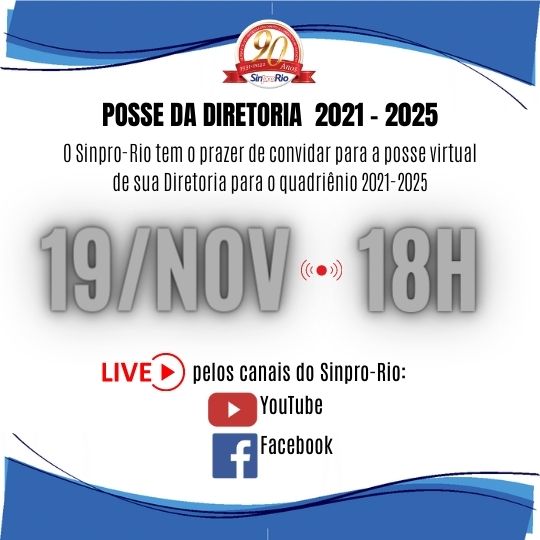 Posse Virtual da Diretoria: 19/11, às 18h. Veja por aqui!
