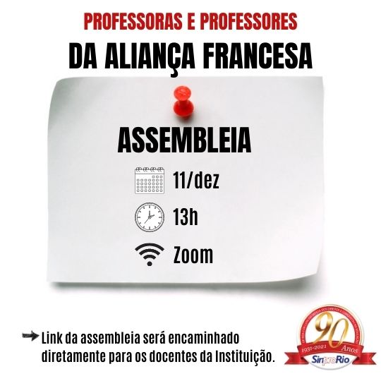 Aliança Francesa: assembleia 11/dez, 13h!