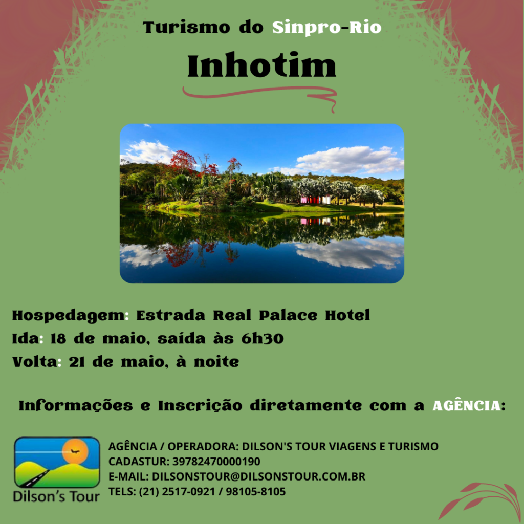 Turismo do Sinpro-Rio: Inhotim; dia 18/04