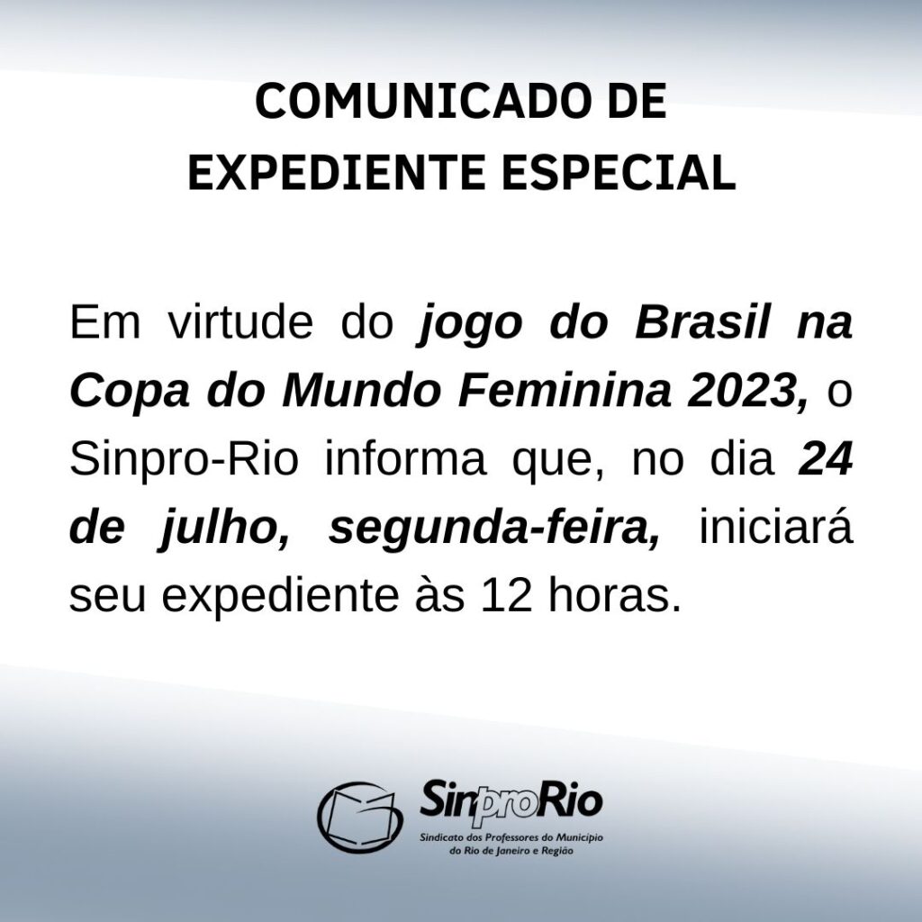 Comunicado de Expediente Especial: 24 de julho