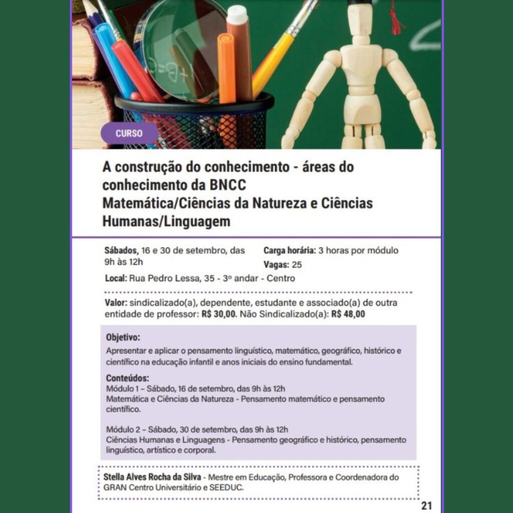 A construção do conhecimento – áreas do conhecimento da BNCC – Matemática/Ciências da Natureza e Ciências Humanas/Linguagem