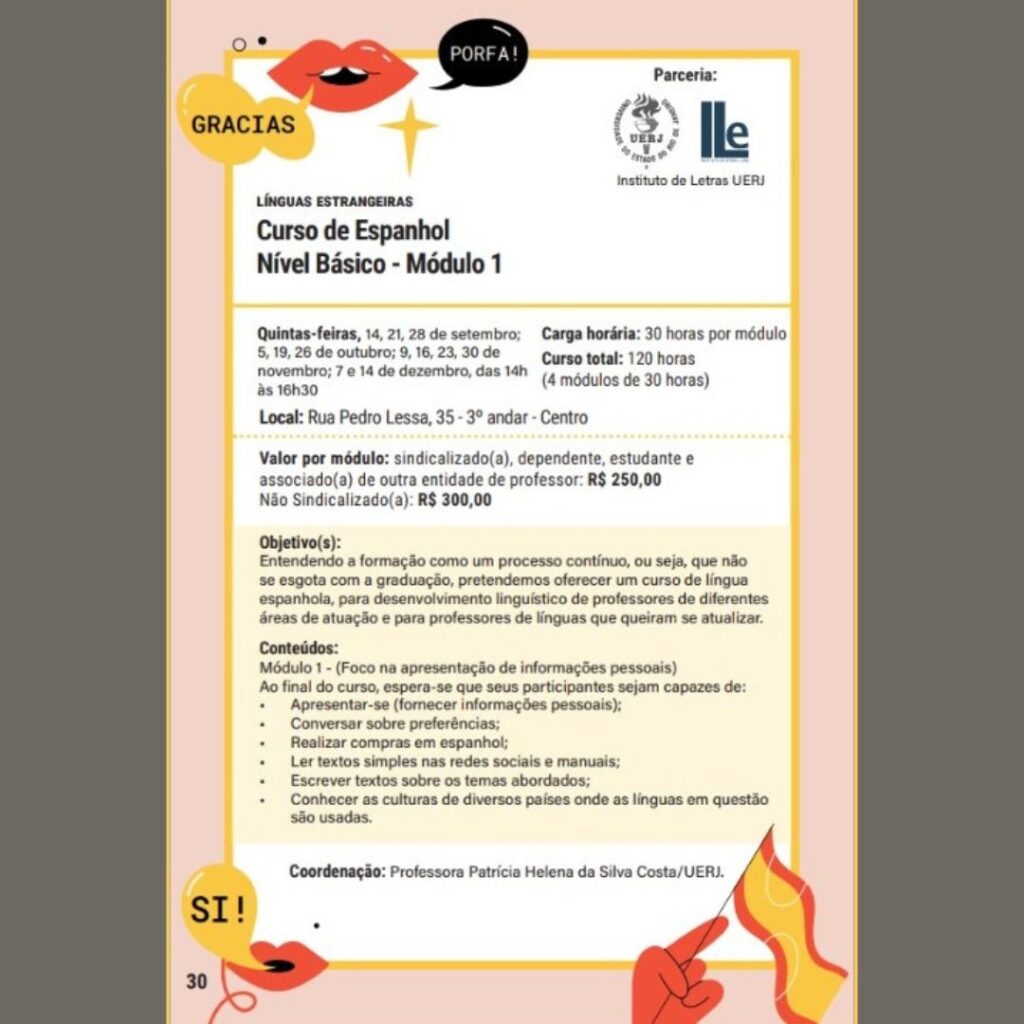 Curso de Espanhol (nível básico)