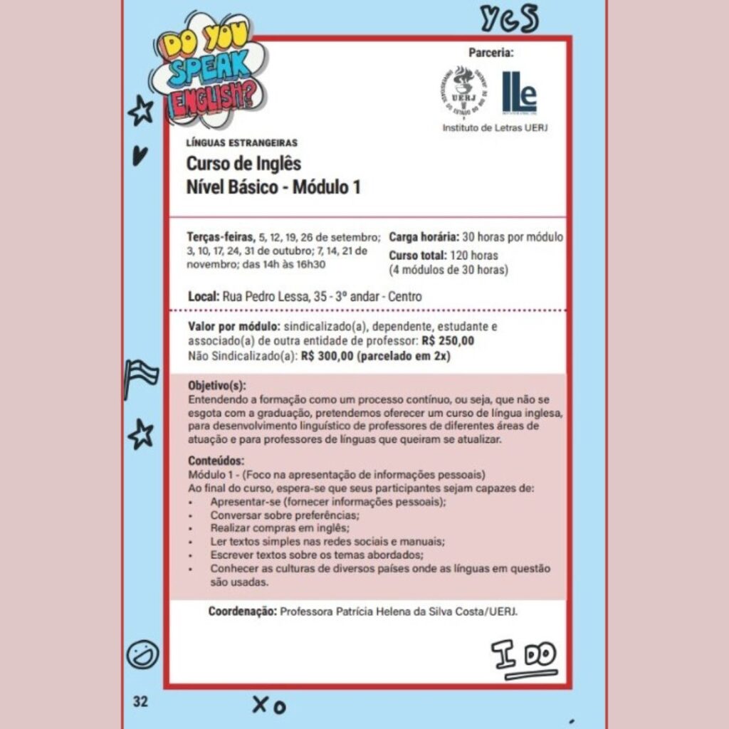 Curso de Inglês (nível básico)