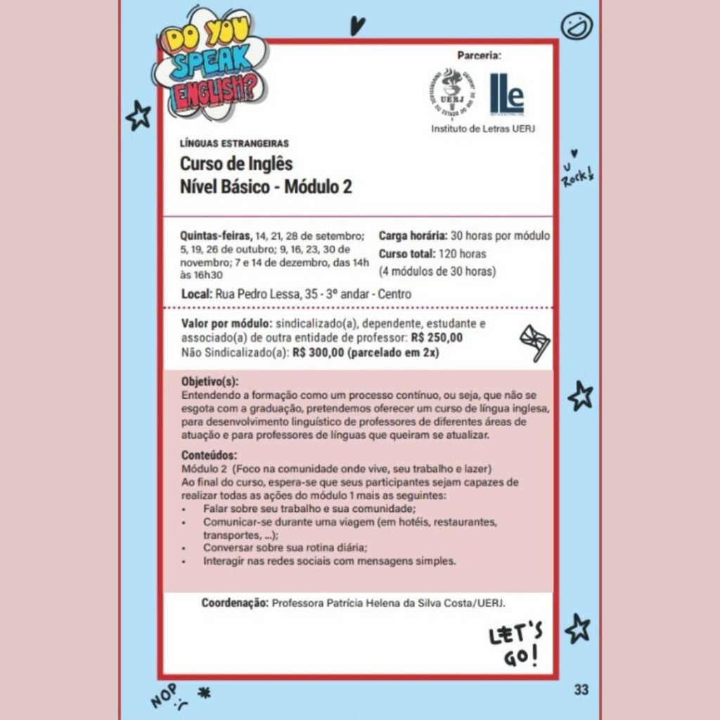 Curso de Inglês (Nível Básico) – Módulo 2