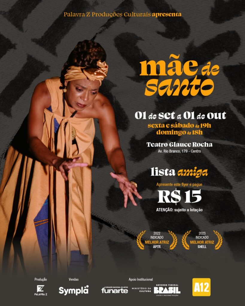 Peça: Mãe de Santo; filiados/as ao Sinpro-Rio têm desconto