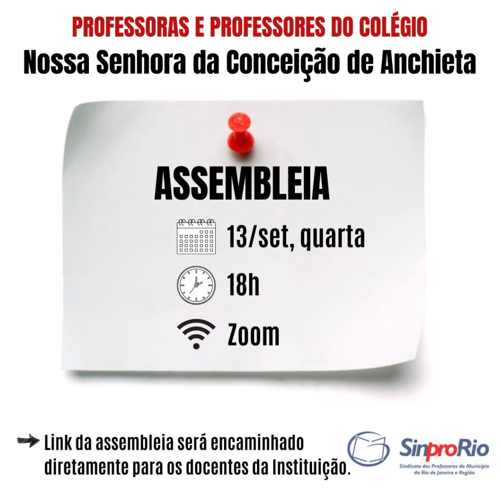 Col. N. Sra. da Conceição de Anchieta: assembleia 13/9, às 18h