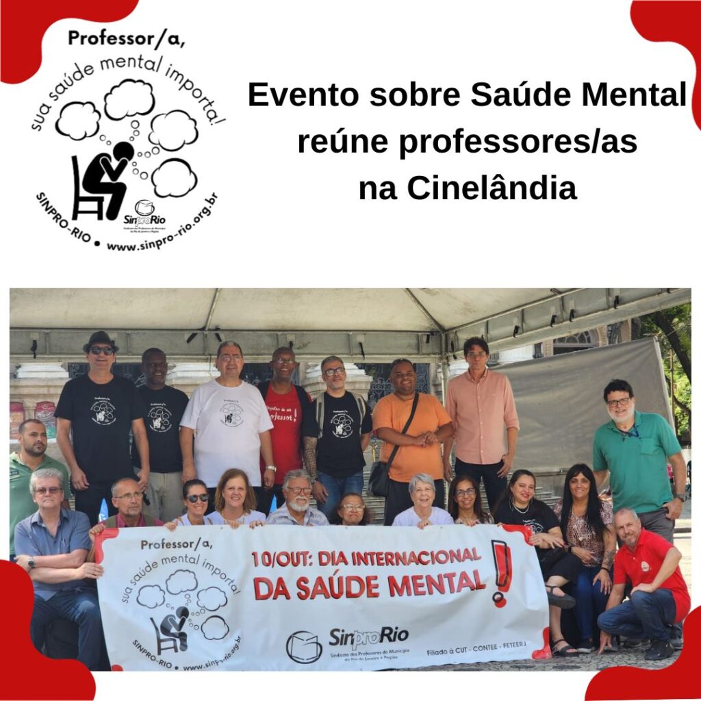 Evento sobre Saúde Mental reúne professores/as na Cinelândia