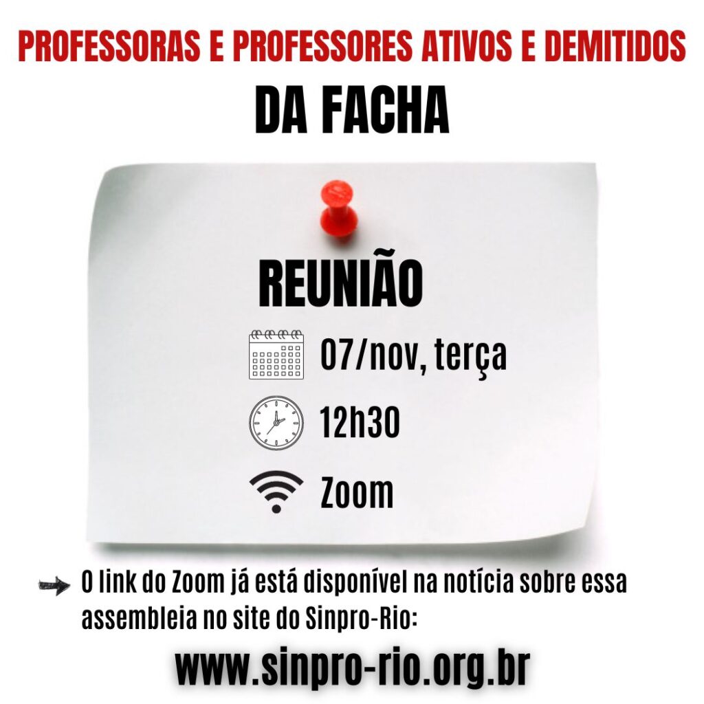 Reunião de professores/as ativos/as e demitidos/as da FACHA