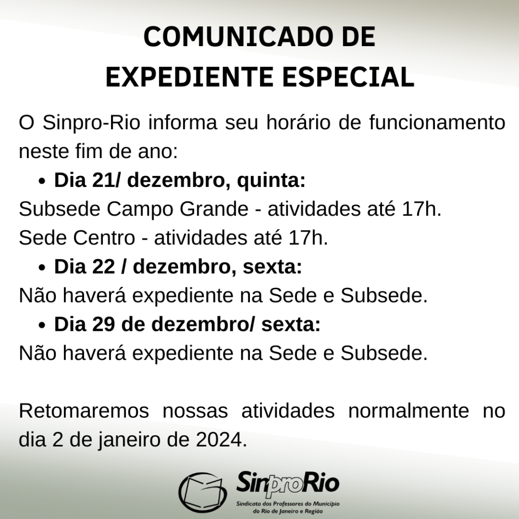 Expediente especial de final de ano