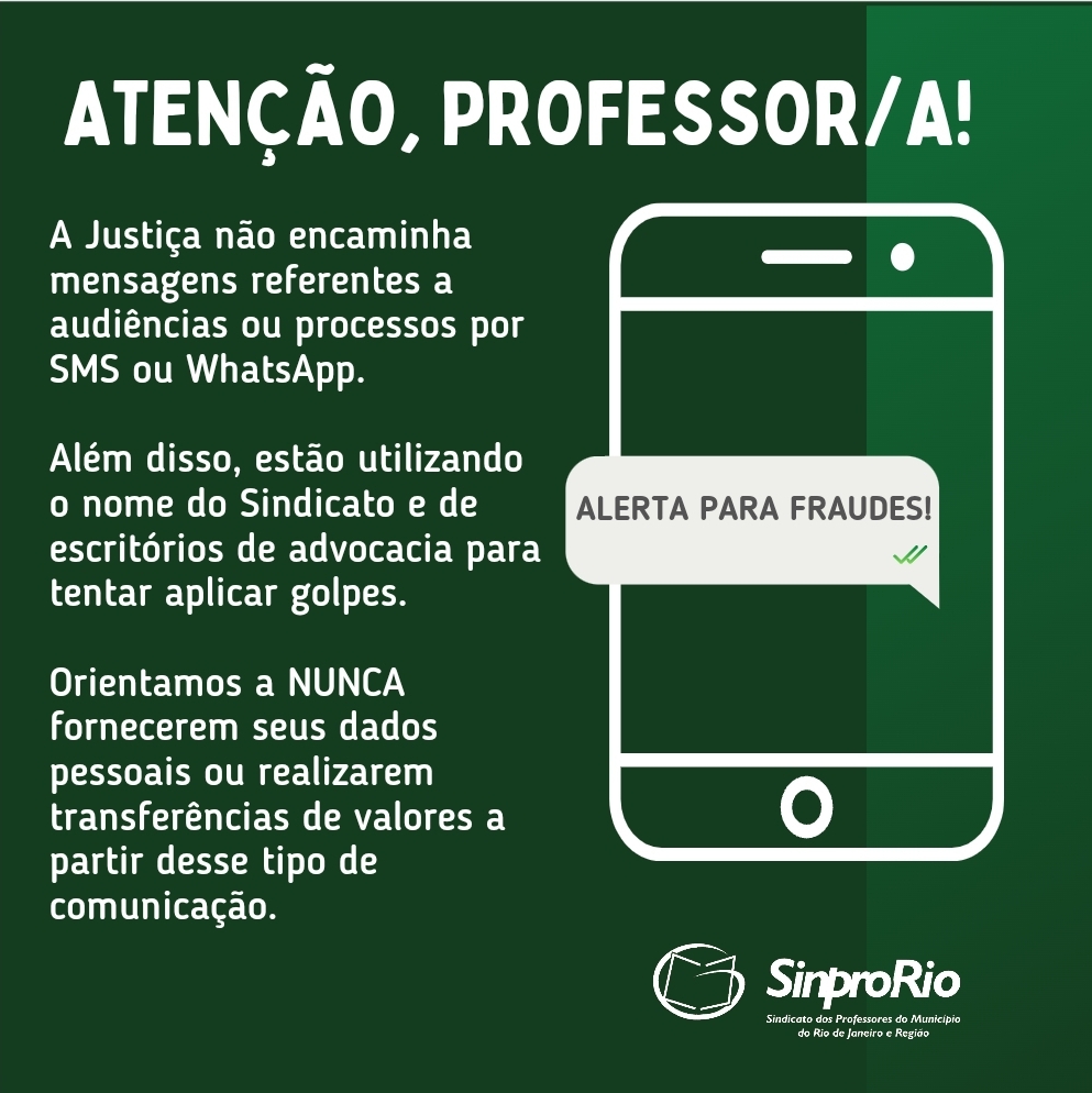 Professor/a, não caia em golpes!
