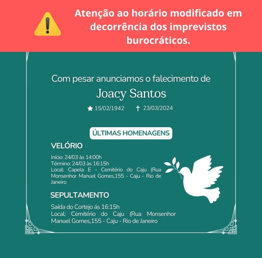 Nota de pesar: prof. Joacy Santos