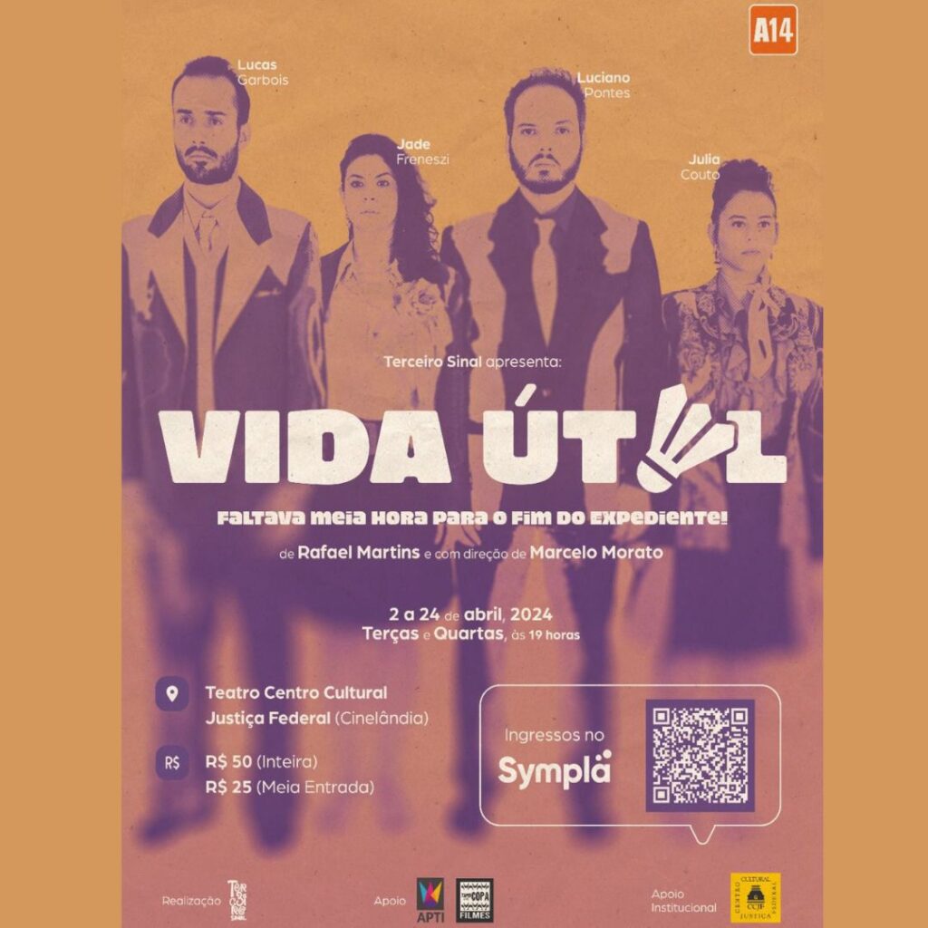 “Vida útil”, espetáculo que reflete sobre as relações tóxicas no ambiente corporativo, oferece desconto para filiados/as ao Sinpro-Rio!