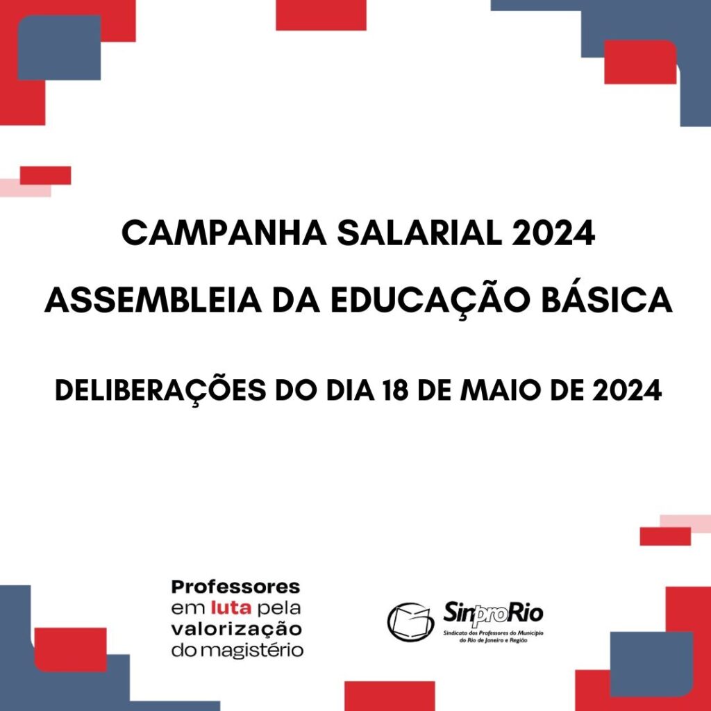 Camp. Salarial 2024 – Ed. Básica: deliberações da assembleia de 18 de maio