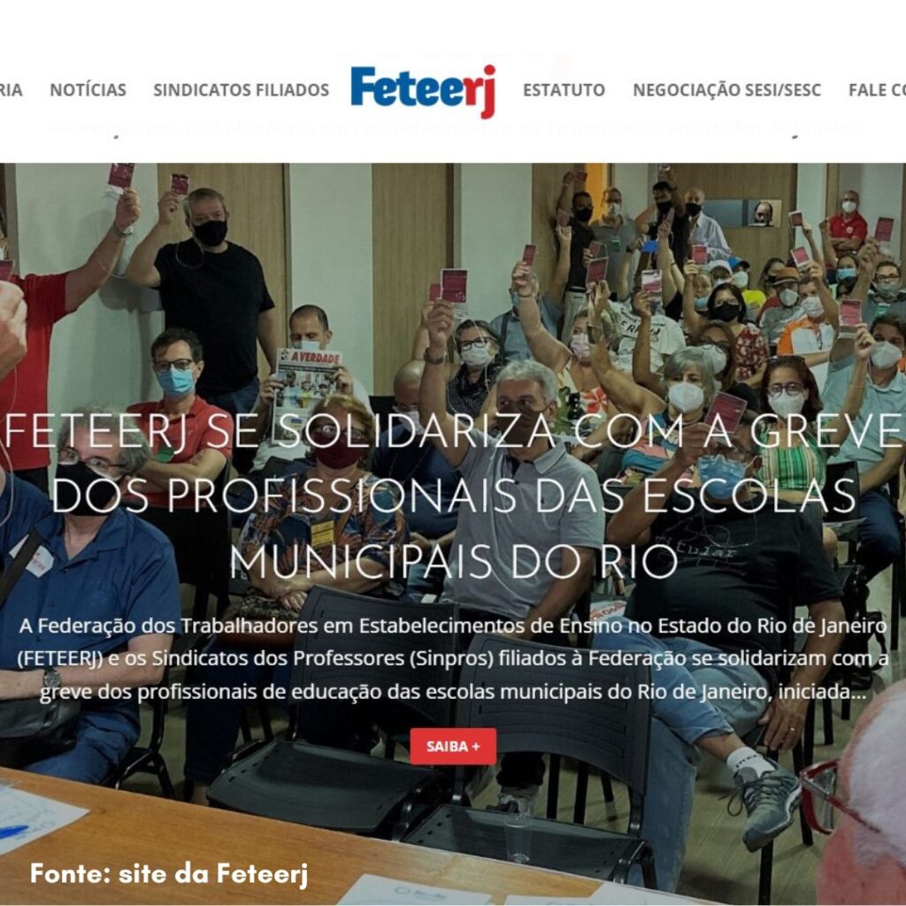 Feteerj se solidariza com a greve dos Profissionais das escolas municipais do Rio
