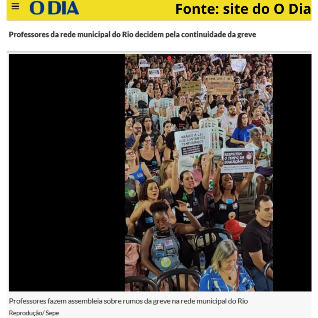 Professores da rede municipal do Rio decidem pela continuidade da greve