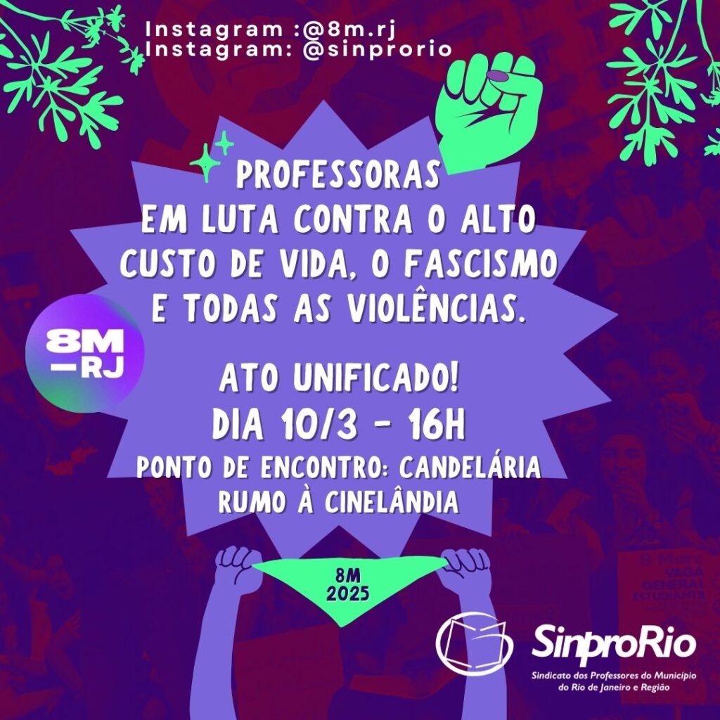 8M RJ, dia 10/03. Até lá!