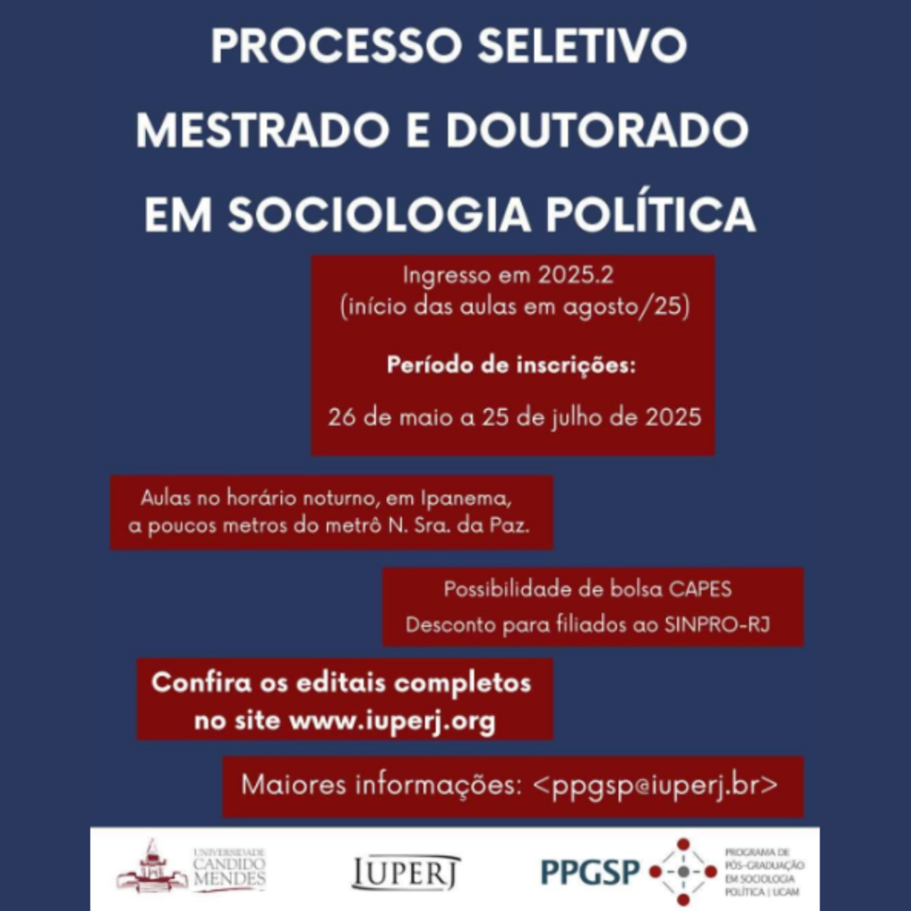 Processo Seletivo – Mestrado e Doutorado em Sociologia Política