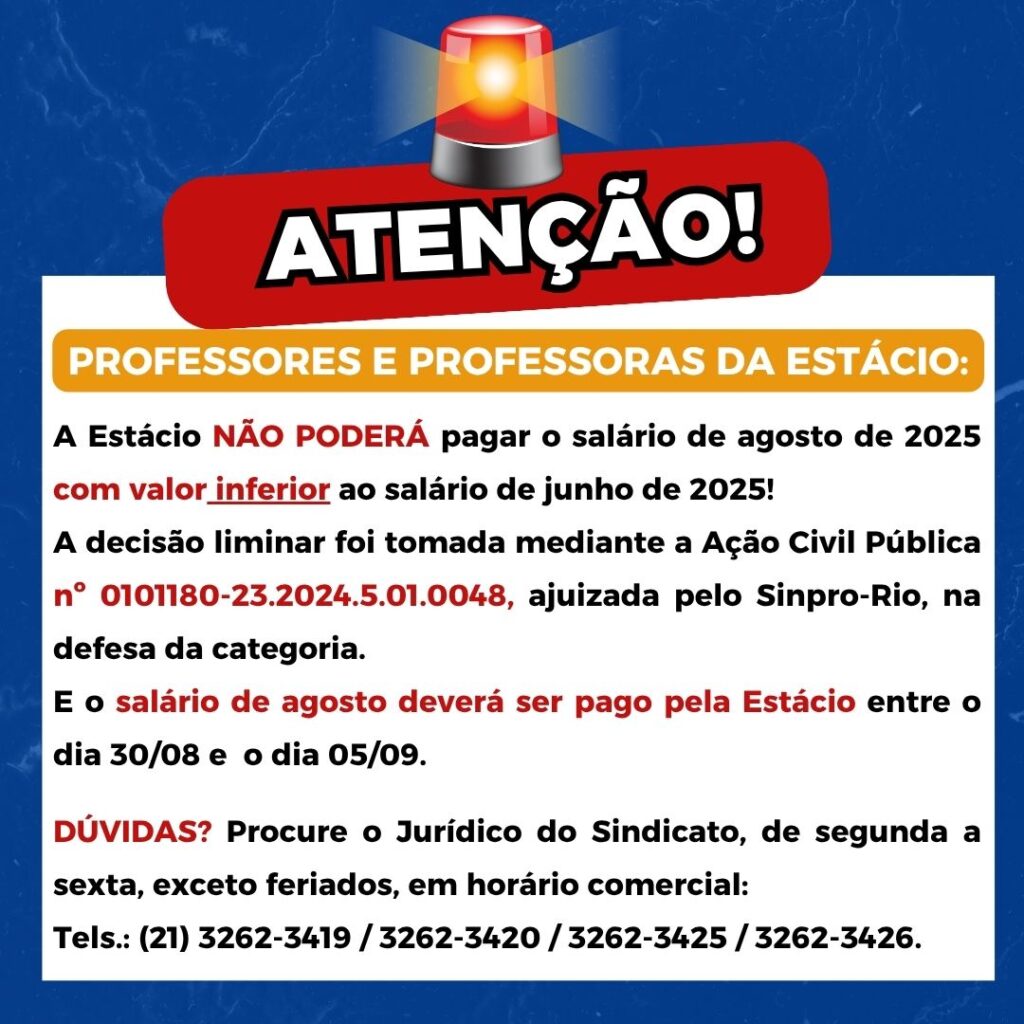Atenção, professores/as da Estácio!