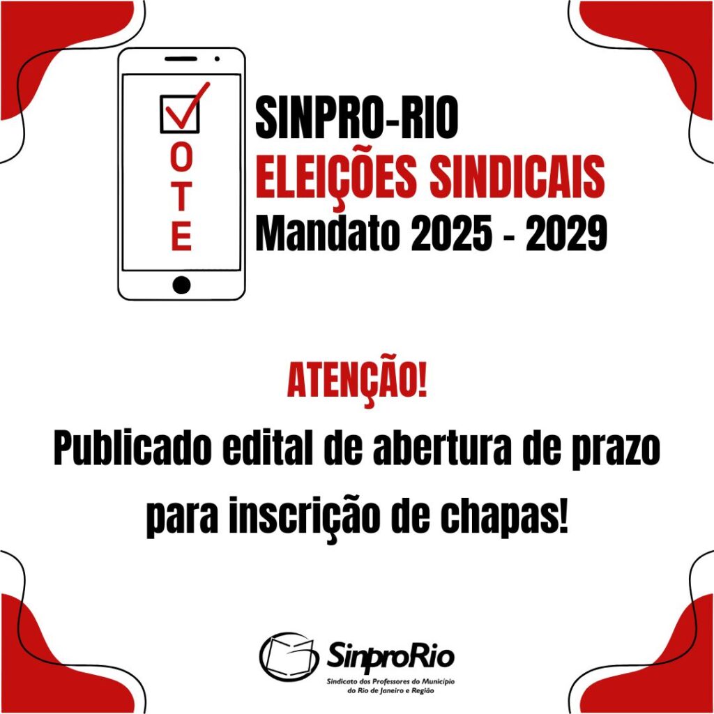Eleições Sindicais 2025-2029: publicado edital que abre prazo para inscrição de chapas!