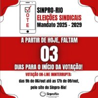 Segunda-feira,  dia 06/10, a votação on-line começa… pelo site do Sinpro-Rio!
