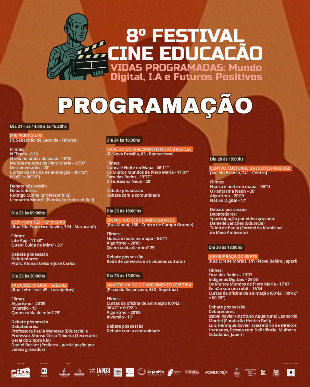 8º Festival Cine Educação 2025: “VIDAS PROGRAMADAS – Mundo Digital, I.A. e Futuros Positivos