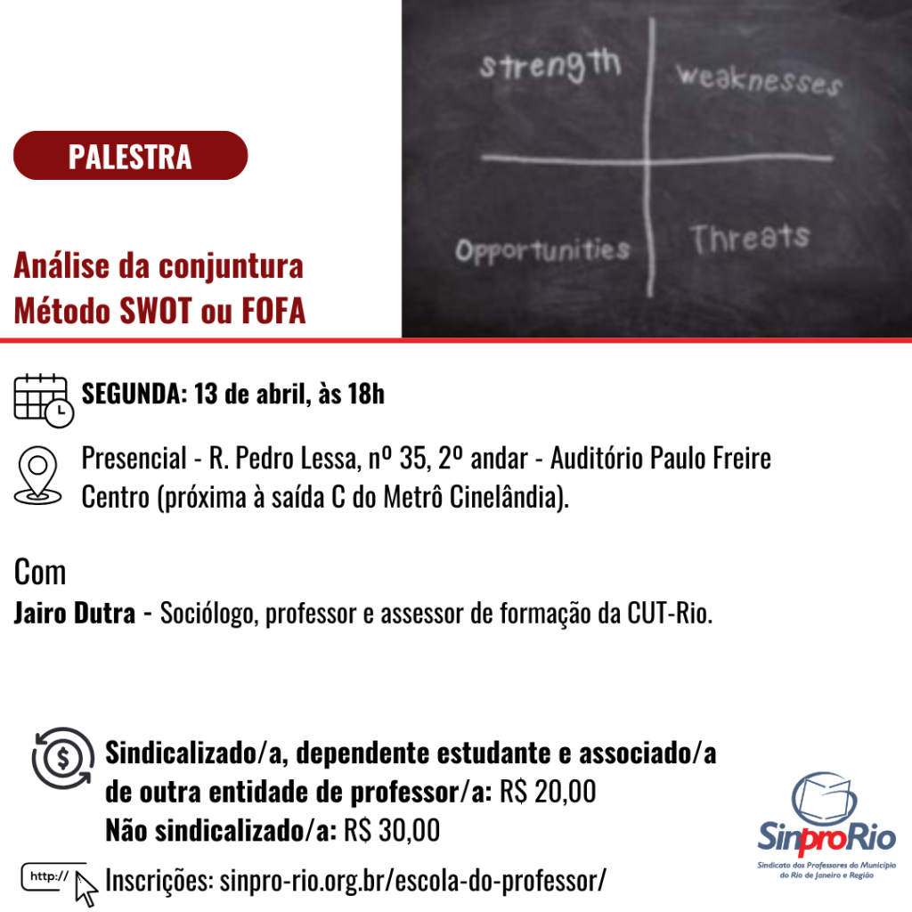 [2026/1] Análise da conjuntura Método SWOT ou FOFA