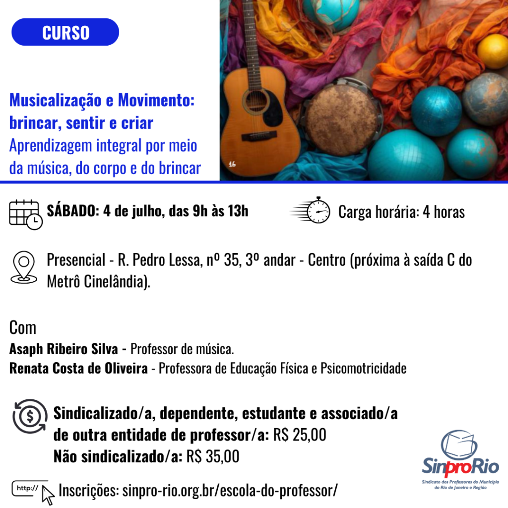 [2026/1] Musicalização e Movimento: brincar, sentir e criar – Aprendizagem integral por meio da música, do corpo e do brincar