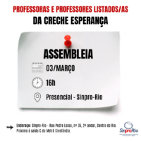 Atenção, professores/as da Creche Esperança: confiram o edital de convocação!