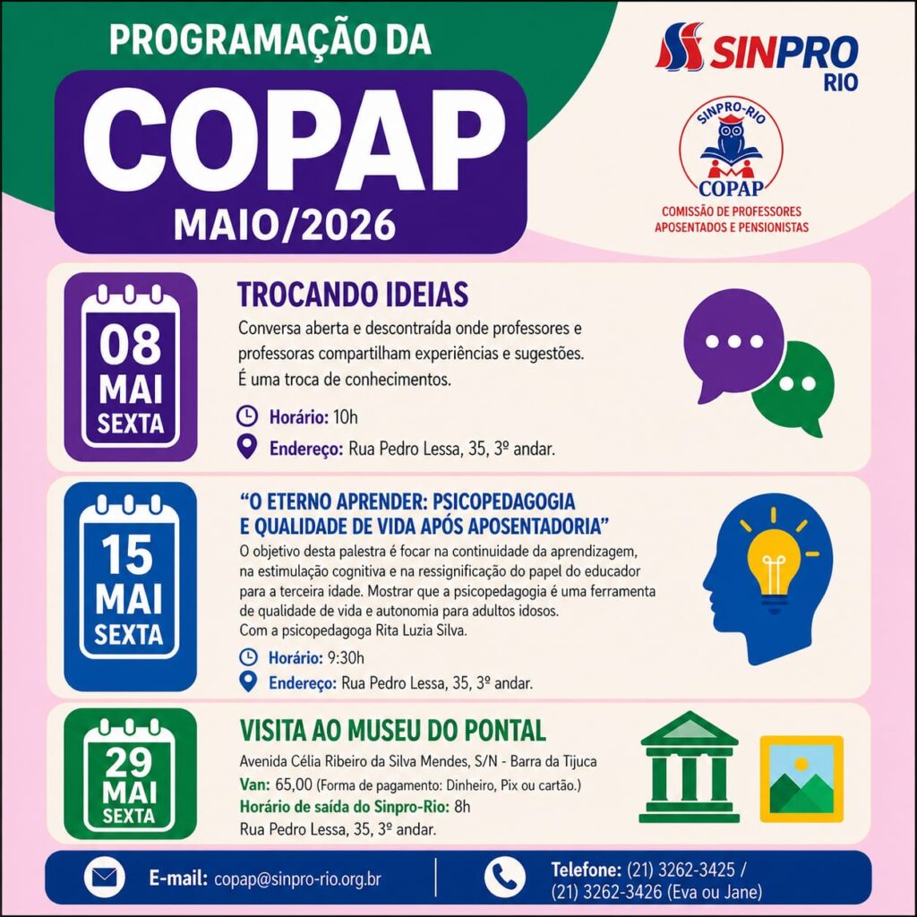 Copap: confira programação para maio e participe!