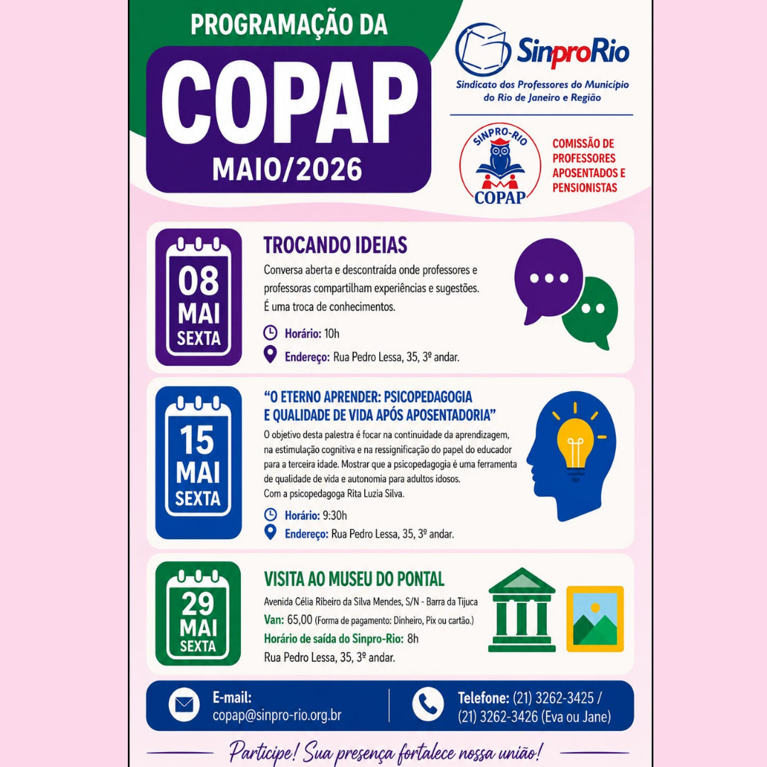 Copap: confira programação para maio e participe!