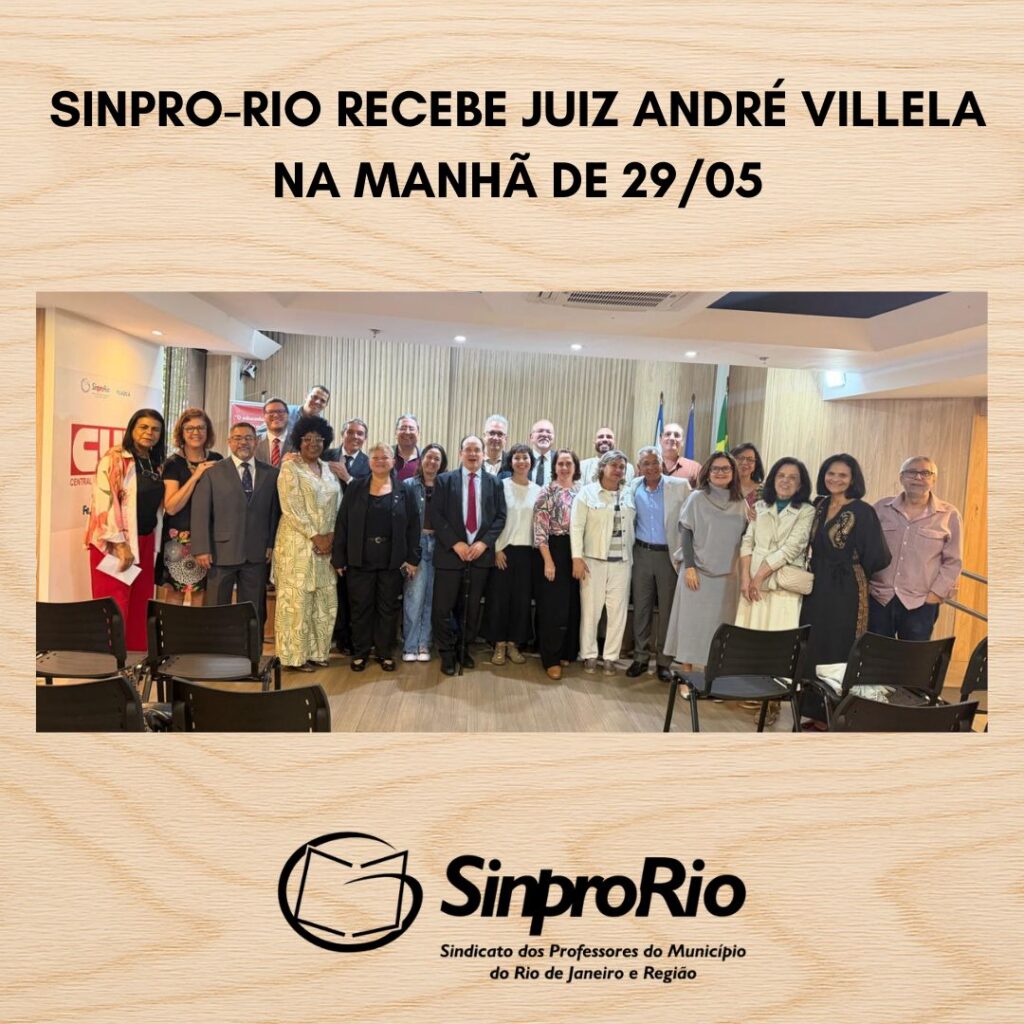 Sinpro-Rio recebe juiz André Villela para debate sobre classe trabalhadora e movimento sindical