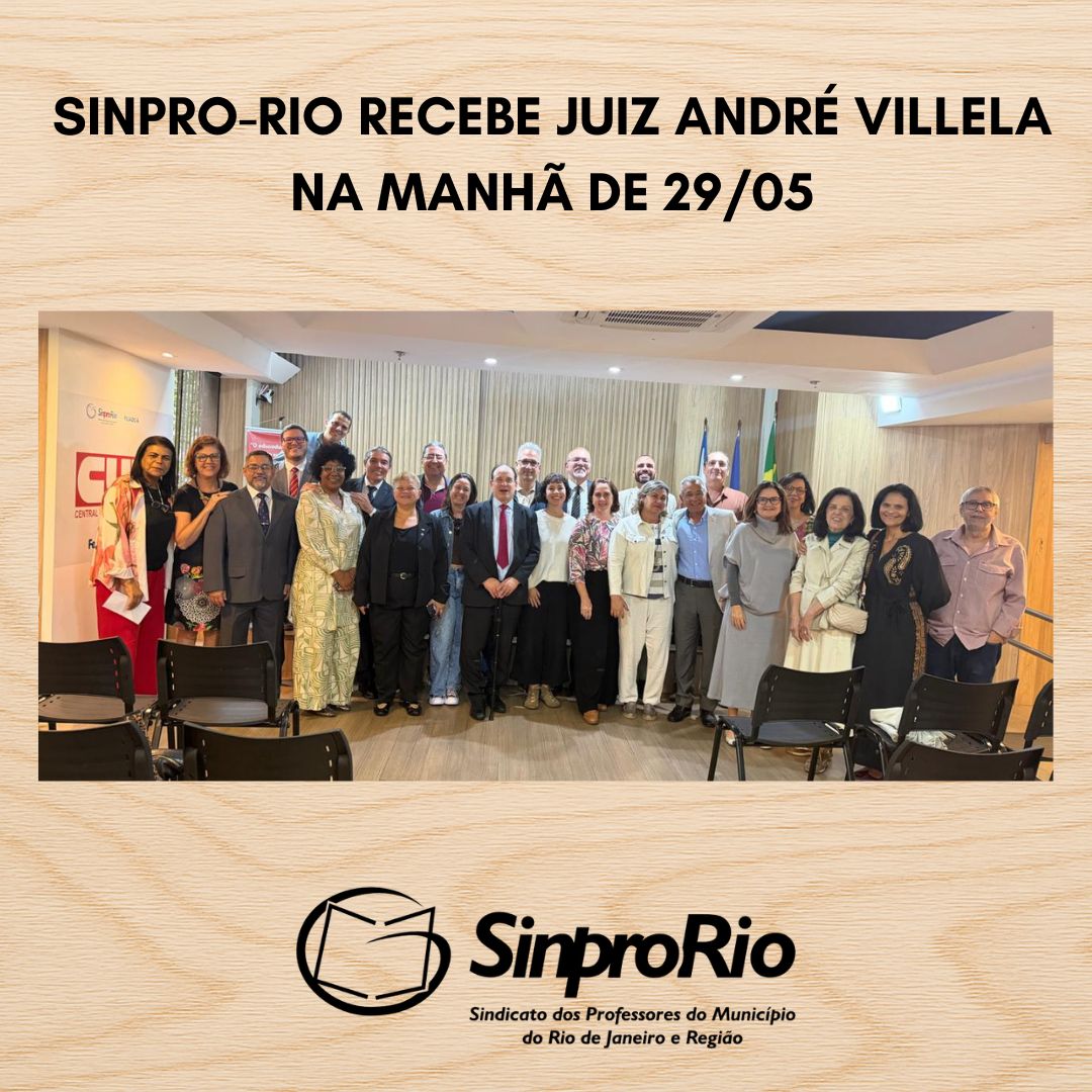 Sinpro-Rio recebe juiz André Villela para debate sobre classe trabalhadora e movimento sindical