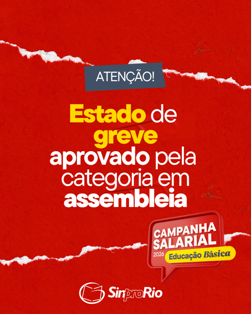 Camp. Salarial 2026 – Ed. Básica: Professores/as aprovam estado de greve após rejeição de proposta patronal
