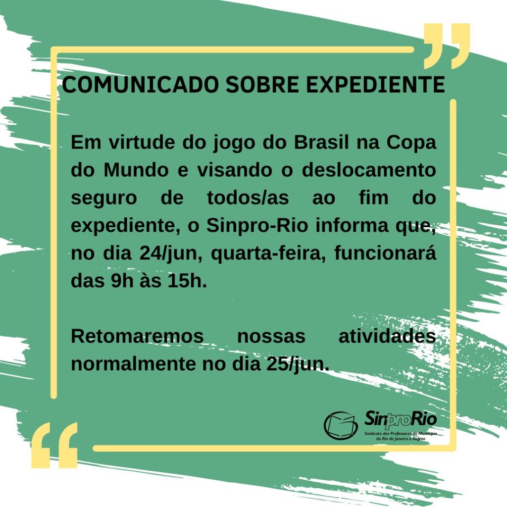 Comunicado sobre Expediente – 24 de junho