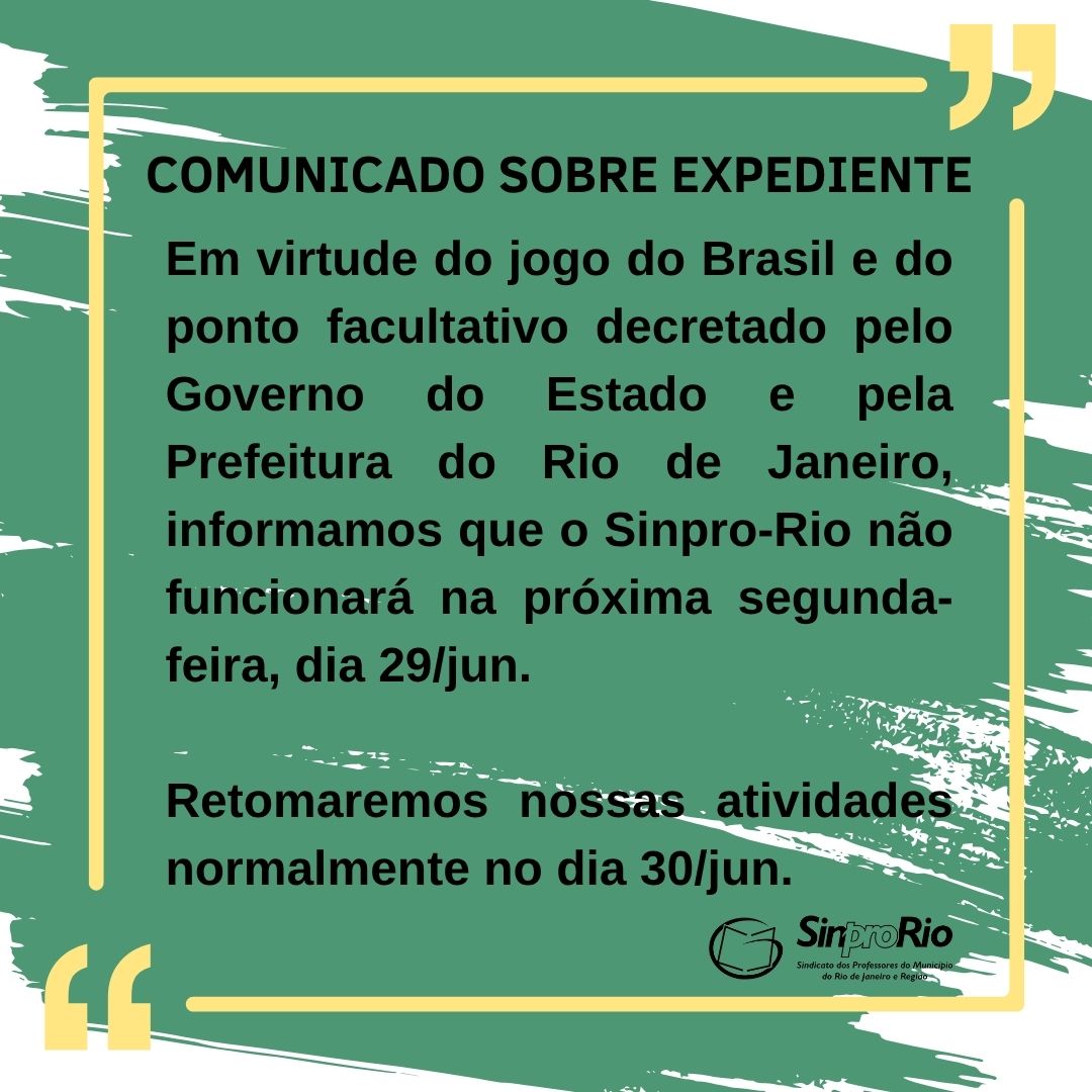 Comunicado sobre Expediente – 29/junho