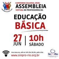Camp. Salarial 2026 – Ed. Básica: assembleia virtual dia 27/jun, às 10h!