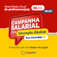 Camp. Salarial 2026 – Ed. Básica – Base Estendida: assembleia virtual dia 02/07, às 18h30!
