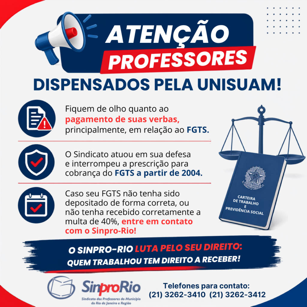 Atenção Professores e Professoras da Unisuam!