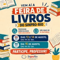 Vem aí a Feira de Livros: dias 13, 14 e 15/08, na Rua Pedro Lessa, nº 35, Centro