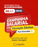 Camp. Salarial 2026 – Ed. Básica – Base Estendida: assembleia virtual dia 02/07, às 18h30!