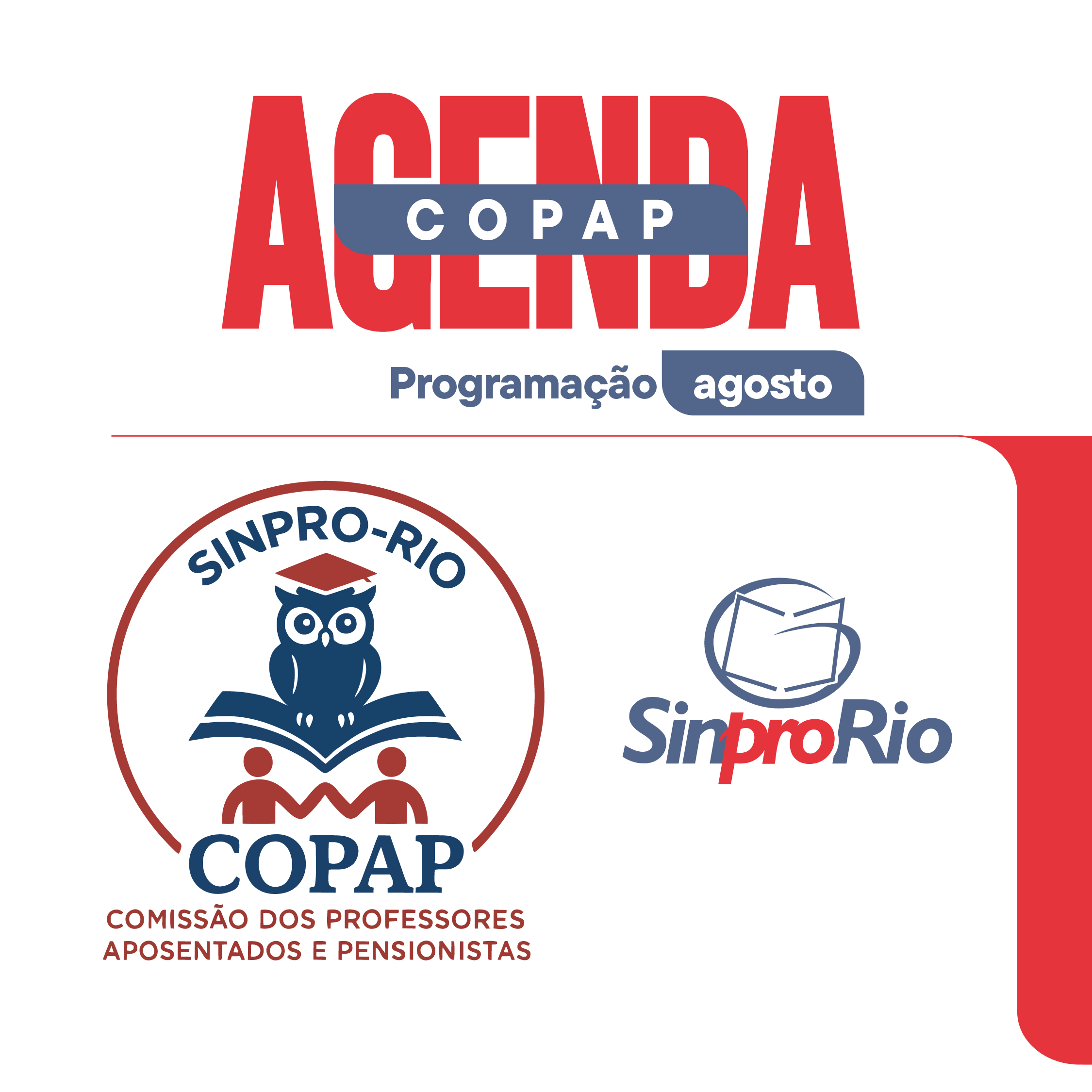 Confira a programação da Copap para o mês de agosto