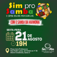 Sim pro Samba reúne professores/as e comunidade nesta sexta-feira, 21