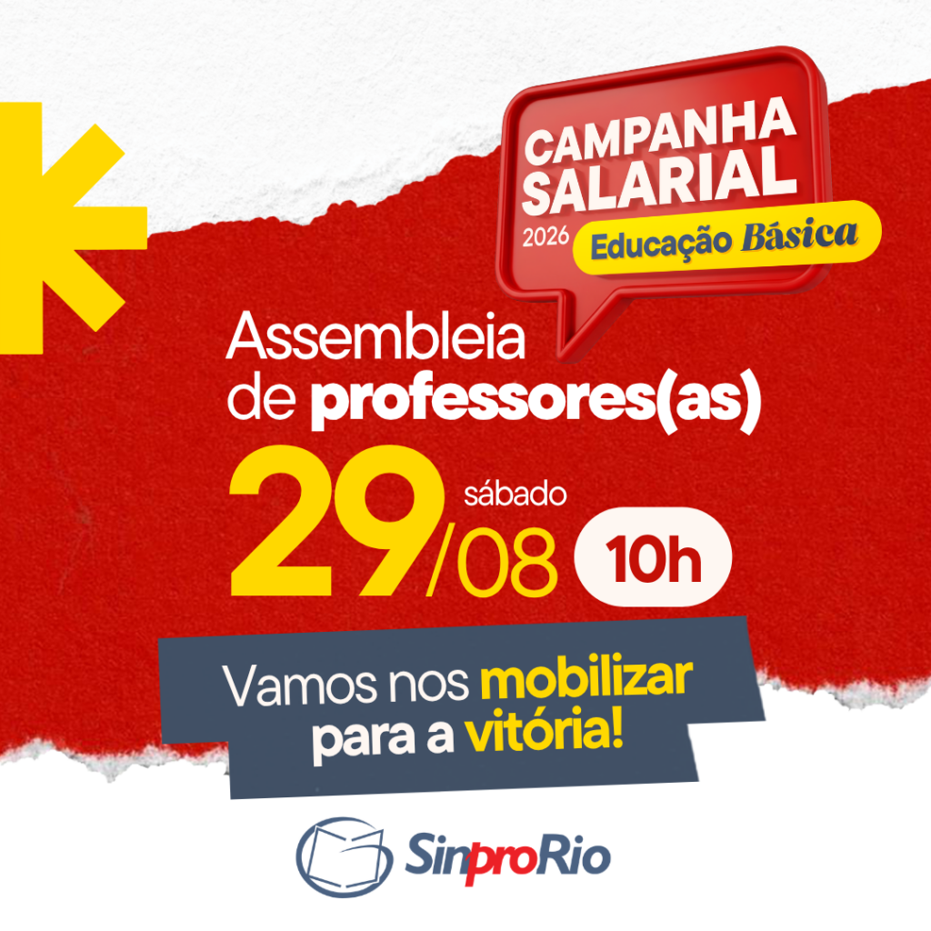 Camp. Salarial 2026 – Ed. Básica: assembleia dia 22/08, às 10h!